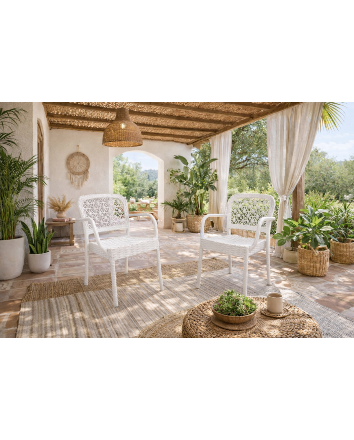 Sillón LATOJA, apilable, polipropileno blanco