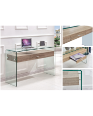 Consola MARILYN, madera, cristal, 120x40 cms