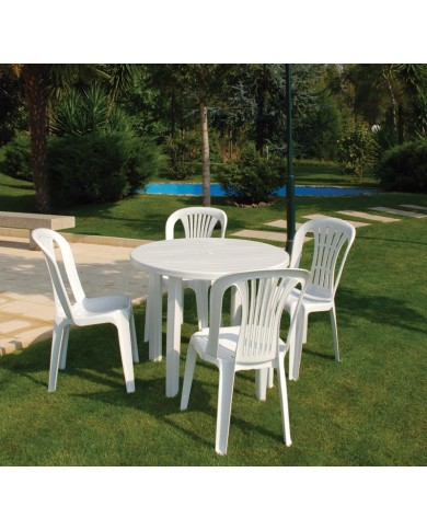 Silla CANARIAS, monoblock, apilable, blanco