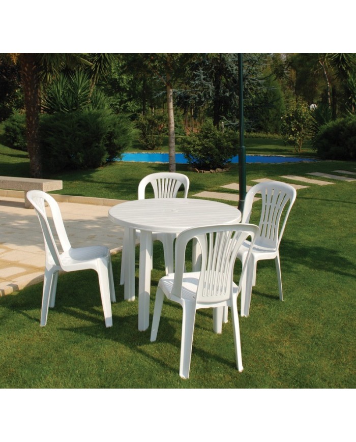 Silla CANARIAS, monoblock, apilable, blanco