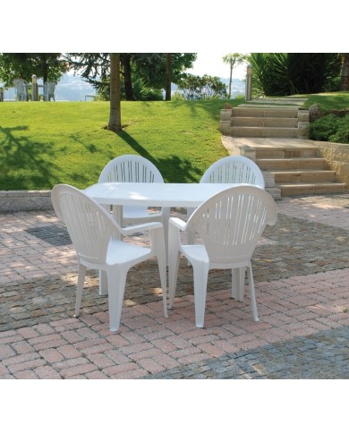 Sillón VITO, monoblock, apilable, blanco