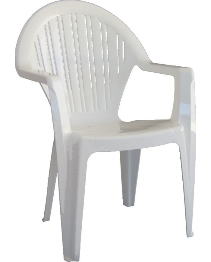 Sillón VITO, monoblock, apilable, blanco