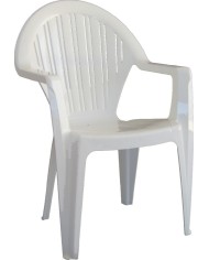 Sillón VITO, monoblock, apilable, blanco