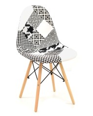 Silla STAR, madera, tejido patchwork combi bgn