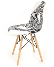 Silla STAR, madera, tejido patchwork combi bgn