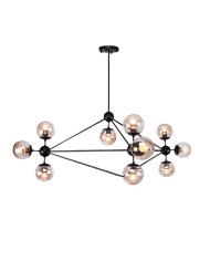 Lámpara MENCIA, colgante, metal negro, 10 luces