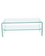 Mesa CHALLENGER, baja, cristal curvado, 110x55 cms