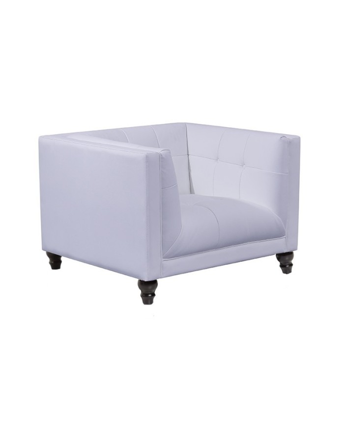 Sillón LEWIS, similpiel blanca
