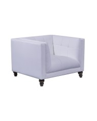 Sillón LEWIS, similpiel blanca
