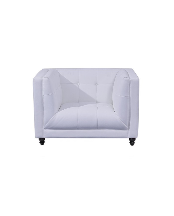 Sillón LEWIS, similpiel blanca