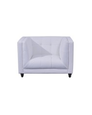 Sillón LEWIS, similpiel blanca